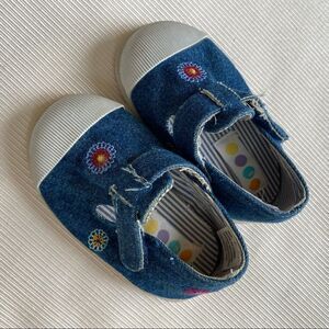 Gymboree Girls Shoes Baby Jean Floral Walking 3